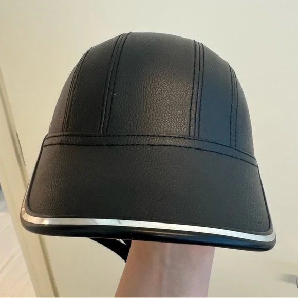 Black Riding Helmet with Silver Trim - Picture 2 of 4